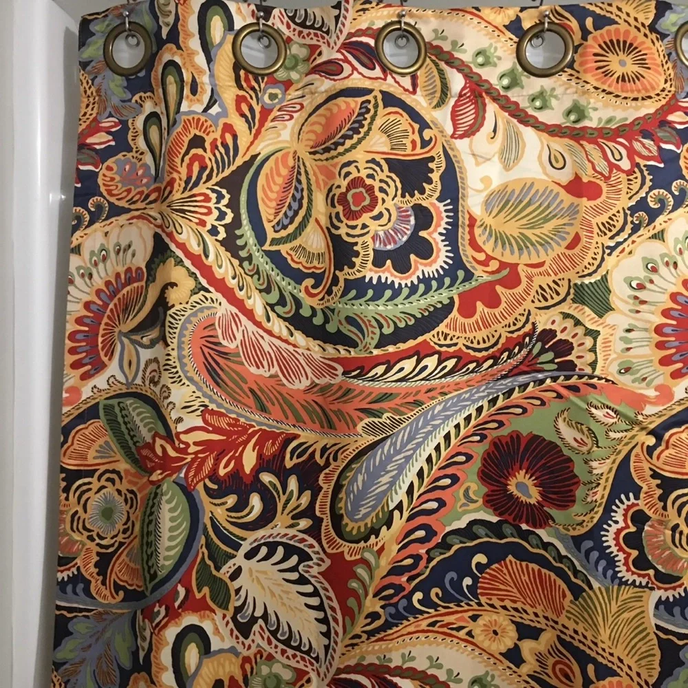 PIER 1 IMPORTS Rare HTF Vibrant Paisley Lined Curtain Panels 50x84 Pair Boho